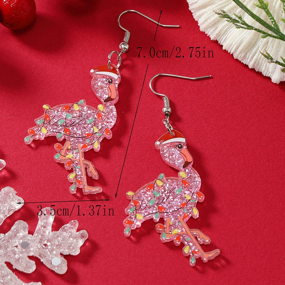 Wholesale Acrylic Jewelry Earrings With Geometric Pattern Uninlaid Fashion Style Christmas Themed With Cat And Small Dinosaur Shapes
