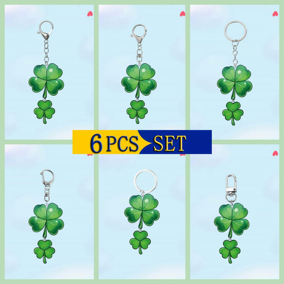 Wholesale Acrylic Keychain With Four Leaf Clover Pattern And Color Printing Creative Gift Pendant