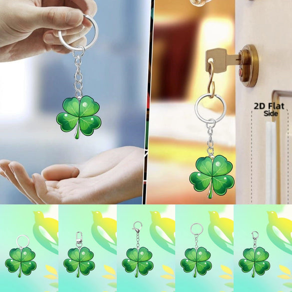 Wholesale Acrylic Keychain With Four Leaf Clover Pattern And Color Printing Creative Gift Pendant