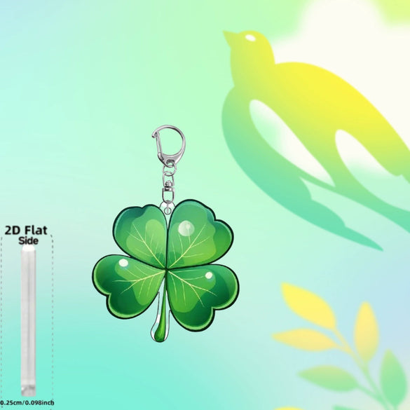 Wholesale Acrylic Keychain With Four Leaf Clover Pattern And Color Printing Creative Gift Pendant