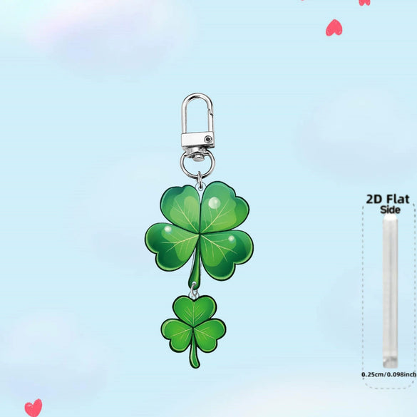 Wholesale Acrylic Keychain With Four Leaf Clover Pattern And Color Printing Creative Gift Pendant
