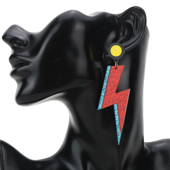 Wholesale Acrylic Lightning Three Dimensional Punk Creative Fun Women's Pendant Earrings
