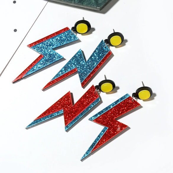 Wholesale Acrylic Lightning Three Dimensional Punk Creative Fun Women's Pendant Earrings