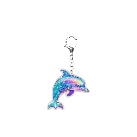 Wholesale Acrylic Marine Animal Dolphin Keychain Accessories And Pendants With Printing