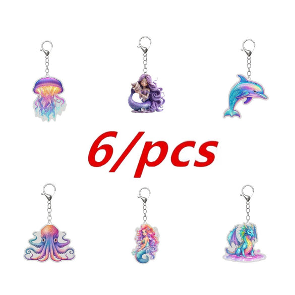 Wholesale Acrylic Marine Animal Dolphin Keychain Accessories And Pendants With Printing