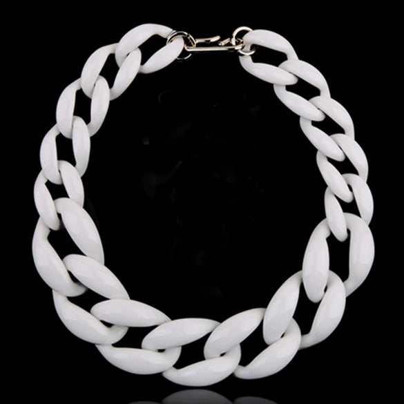 Wholesale Acrylic Necklace Geometric Pattern Painted Ball Chain Exaggerated Clavicle Chain Women's Accessories
