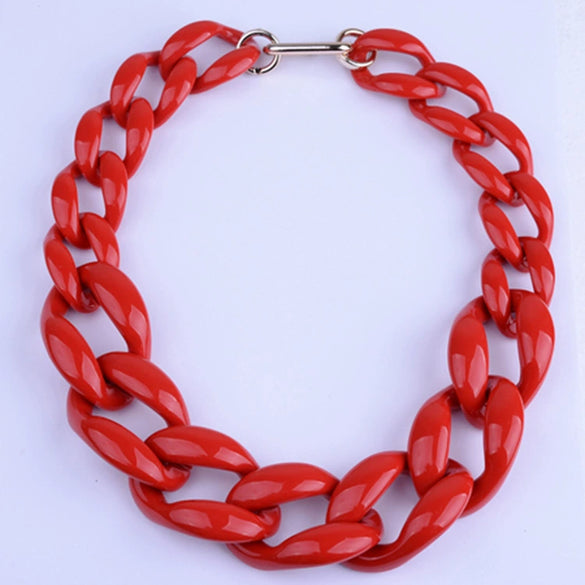Wholesale Acrylic Necklace Geometric Pattern Painted Ball Chain Exaggerated Clavicle Chain Women's Accessories