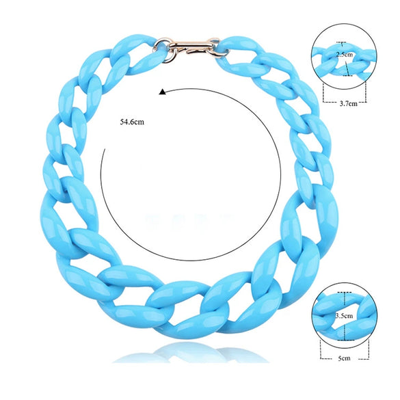 Wholesale Acrylic Necklace Geometric Pattern Painted Ball Chain Exaggerated Clavicle Chain Women's Accessories
