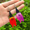 Wholesale Acrylic Pendant Earrings With Double Sided Printing Of Halloween Ghost And Wizard Hat For Women