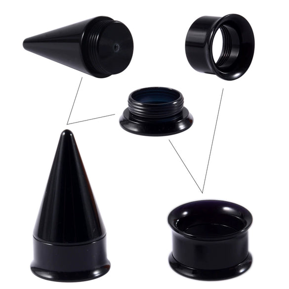 Wholesale Acrylic Pointed Cone Personality Dripping Oil Twoinone Piercing And Ear Expansion Tool Set