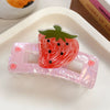 Wholesale Acrylic Printed Fruit Cartoon Style Square Hair Clips For Women
