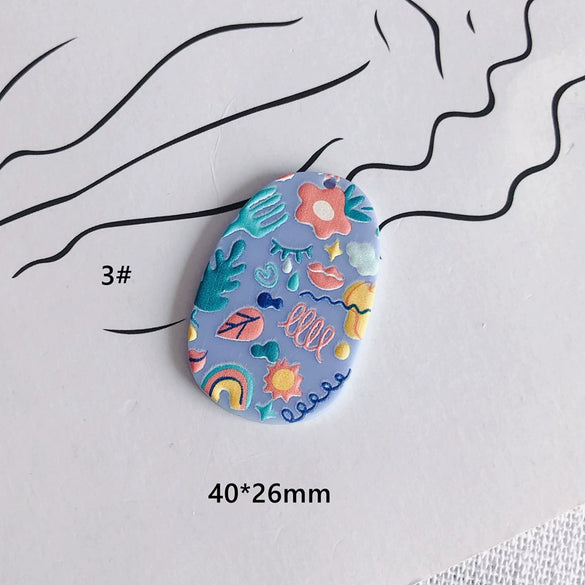 Wholesale Acrylic Printing Flower Relief Small Pendant Earrings Jewelry Accessories