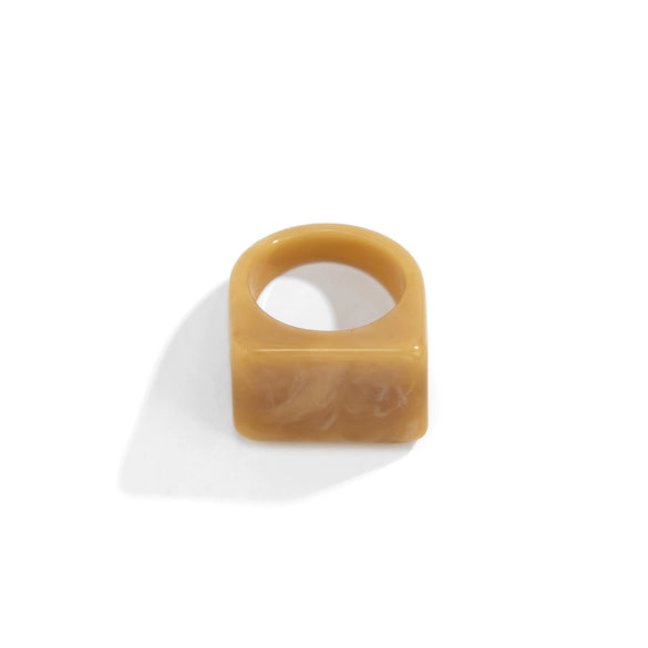 Wholesale Acrylic Resin Ring Geometric Square Style Colorful All Match Cold Style For Women With Environmental Protection Treatment