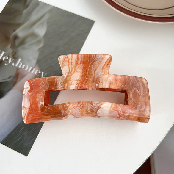 Wholesale Acrylic Simple Geometric Handmade Women's Hollow Back Head Large Shark Clip Hairpin Hair Accessories