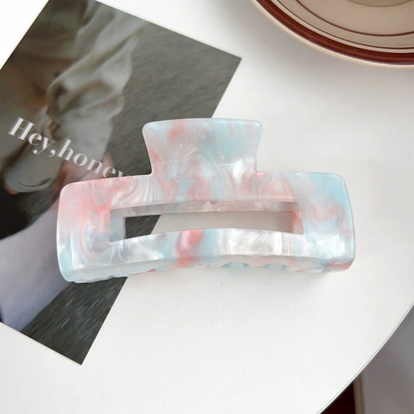 Wholesale Acrylic Simple Geometric Handmade Women's Hollow Back Head Large Shark Clip Hairpin Hair Accessories