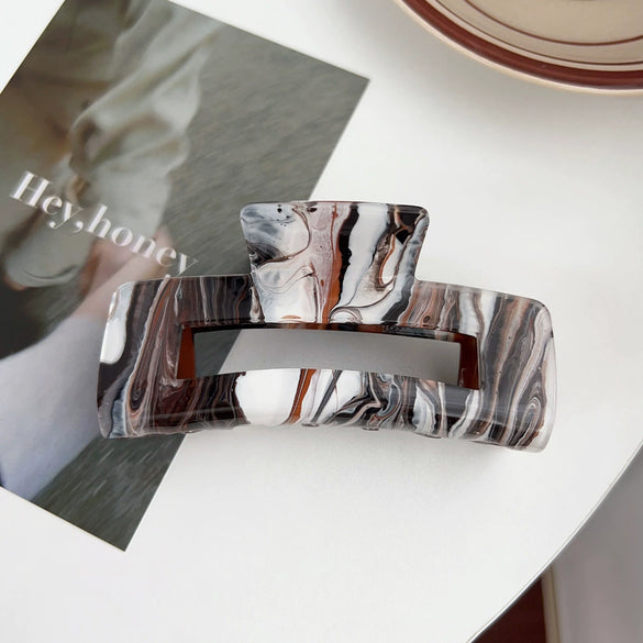 Wholesale Acrylic Simple Geometric Handmade Women's Hollow Back Head Large Shark Clip Hairpin Hair Accessories