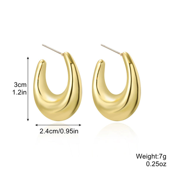 Wholesale Acrylic Simple Geometric Heart Ushape Drop Shape Electroplated Women's Earrings