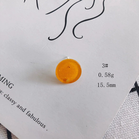Wholesale Acrylic Stud Earrings Round Shape Solid Color Simple And Sweet Style Environmental Protection Treatment