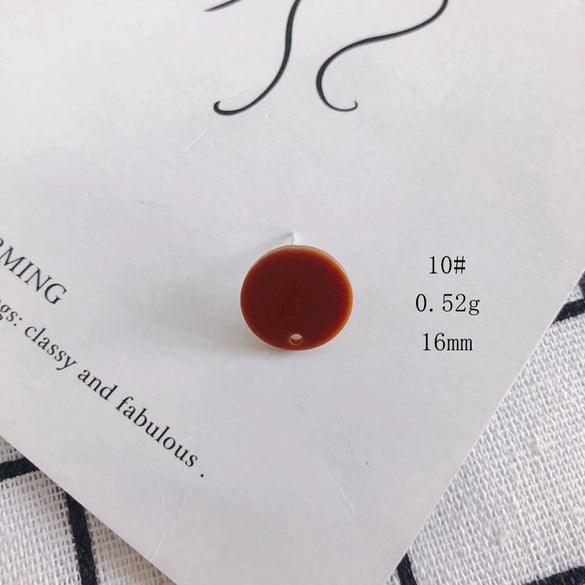 Wholesale Acrylic Stud Earrings Round Shape Solid Color Simple And Sweet Style Environmental Protection Treatment