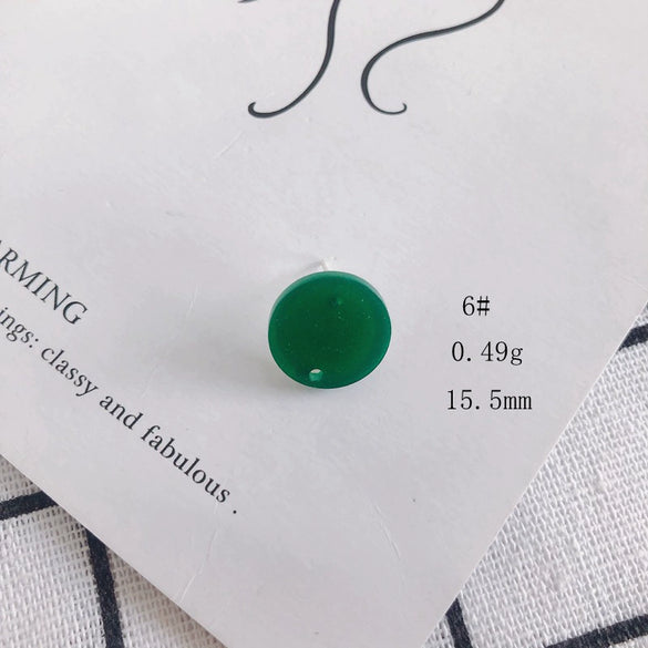 Wholesale Acrylic Stud Earrings Round Shape Solid Color Simple And Sweet Style Environmental Protection Treatment