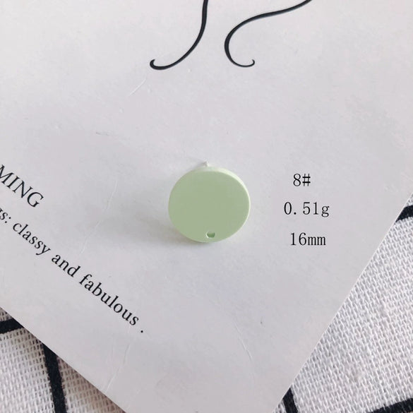Wholesale Acrylic Stud Earrings Round Shape Solid Color Simple And Sweet Style Environmental Protection Treatment