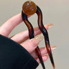 Wholesale Acrylic Ushaped Hair Accessories For Women Retro Simple Coconut Jelly Round Beads Hairpin And Headband