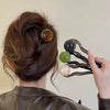 Wholesale Acrylic Ushaped Hair Accessories For Women Retro Simple Coconut Jelly Round Beads Hairpin And Headband