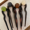 Wholesale Acrylic Ushaped Hair Accessories For Women Retro Simple Coconut Jelly Round Beads Hairpin And Headband