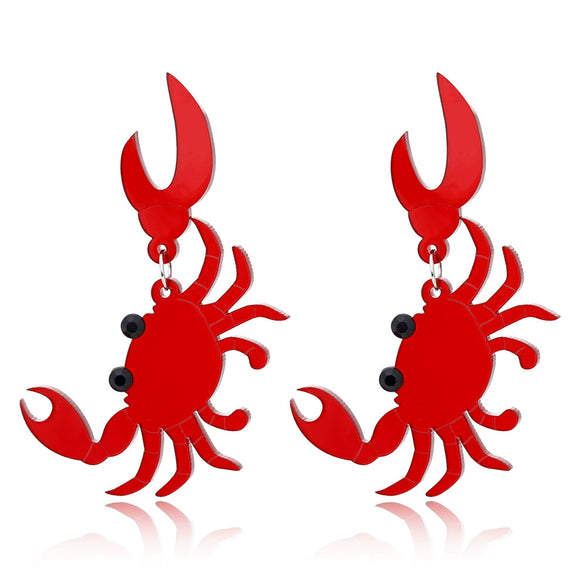 Wholesale Acrylic Women's Animal Crab Earrings Simple Style