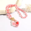 Wholesale Acrylic Women's Small Fresh Necklace With Heart Bow Insects Pattern And Electroplating Treatment