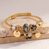 Wholesale Adjustable Animal Style Alloy Electroplated Oil Drop Diamond Pendant Bracelet
