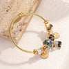 Wholesale Adjustable Animal Style Alloy Electroplated Oil Drop Diamond Pendant Bracelet