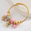 Wholesale Adjustable Beaded Bracelet With Bow And Moon Pendant For Women Stainless Steel Alloy Rhinestones Set With Diamonds Jewelry
