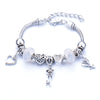 Wholesale Adjustable Beaded Bracelet With Butterfly Pendant For Girls Alloy Geometric Pattern Electroplated