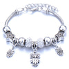 Wholesale Adjustable Beaded Bracelet With Butterfly Pendant For Girls Alloy Geometric Pattern Electroplated