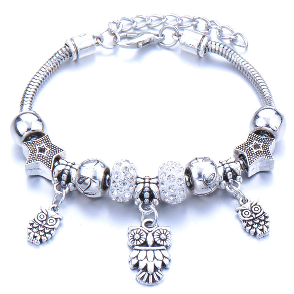 Wholesale Adjustable Beaded Bracelet With Butterfly Pendant For Girls Alloy Geometric Pattern Electroplated