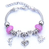 Wholesale Adjustable Beaded Bracelet With Butterfly Pendant For Girls Alloy Geometric Pattern Electroplated