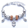 Wholesale Adjustable Beaded Bracelet With Butterfly Pendant For Girls Alloy Geometric Pattern Electroplated
