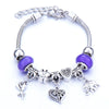 Wholesale Adjustable Beaded Bracelet With Butterfly Pendant For Girls Alloy Geometric Pattern Electroplated