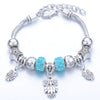 Wholesale Adjustable Beaded Bracelet With Butterfly Pendant For Girls Alloy Geometric Pattern Electroplated
