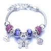 Wholesale Adjustable Beaded Bracelet With Butterfly Pendant For Girls Alloy Geometric Pattern Electroplated