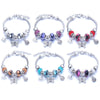 Wholesale Adjustable Beaded Bracelet With Butterfly Pendant For Girls Alloy Geometric Pattern Electroplated