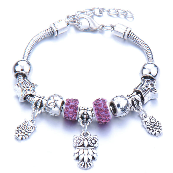 Wholesale Adjustable Beaded Bracelet With Butterfly Pendant For Girls Alloy Geometric Pattern Electroplated