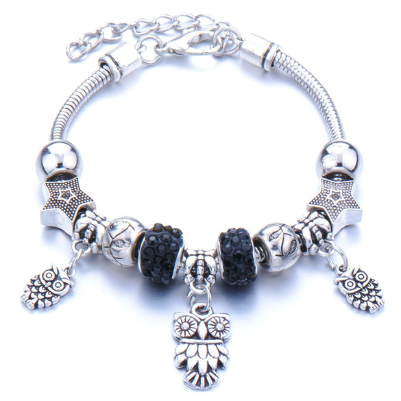 Wholesale Adjustable Beaded Bracelet With Butterfly Pendant For Girls Alloy Geometric Pattern Electroplated