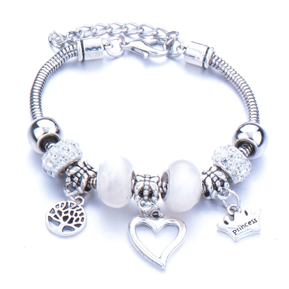 Wholesale Adjustable Beaded Bracelet With Butterfly Pendant For Girls Alloy Geometric Pattern Electroplated