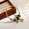 Wholesale Adjustable Beaded Bracelets With Diamond Design Heart Pendant For Women Made Of Alloy Rhinestone