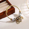 Wholesale Adjustable Beaded Bracelets With Diamond Design Heart Pendant For Women Made Of Alloy Rhinestone
