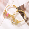 Wholesale Adjustable Couple Beaded Bracelet With Heart And Insect Patterns Made Of Stainless Steel And Alloy With Diamond Treatment For Women