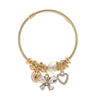 Wholesale Adjustable Couple Beaded Bracelet With Heart And Insect Patterns Made Of Stainless Steel And Alloy With Diamond Treatment For Women