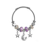 Wholesale Adjustable Couple Beaded Star Moon Pendant Bracelet In Stainless Steel And Alloy Set With Diamonds For Women